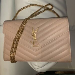 YSL Monogram Nero/Porcellana Leather Cross Body Bag